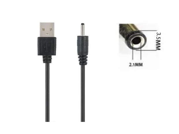 &+  CABLE USB A FICHA PIN 3.5 MM APTO PARA ALIMENTACION 5V